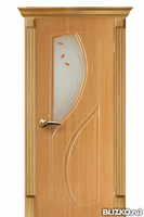Дверь межкомнатная, серия «Фаина», цвет светлый дуб, со стеклом