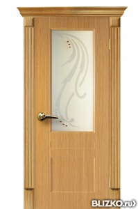 Дверь межкомнатная, серия «Елизавета», цвет светлый дуб, со стеклом