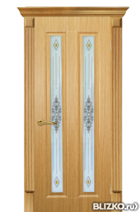 Дверь межкомнатная, серия «Екатерина 2», цвет светлый дуб, со стеклом