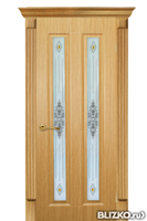 Дверь межкомнатная, серия «Екатерина 2», цвет светлый дуб, со стеклом