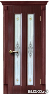 Дверь межкомнатная, серия «Екатерина 2», цвет венге, со стеклом