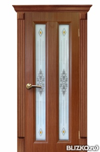 Дверь межкомнатная, серия «Екатерина 2», цвет темный дуб, со стеклом