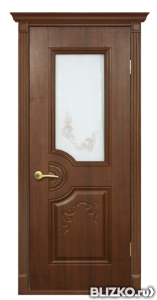 Дверь межкомнатная Экошпон, серия «Флоренция», цвет орех 777, со стеклом