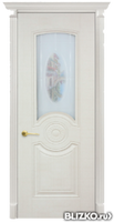 Дверь межкомнатная Экошпон, серия «Венеция», цвет белый сатин, со стеклом