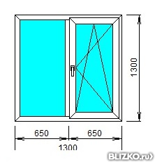 Окно пластиковое поворотно-откидное однокамерное