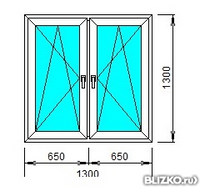 Окно пластиковое поворотно-откидное двухкамерное