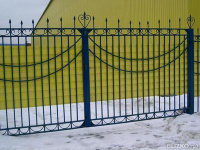 Забор кованый №9, из профильной трубы
