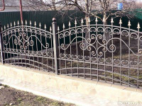 Забор кованый №33, из профильной трубы