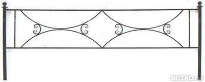 Ритуальная кованая оградка на кладбище №49