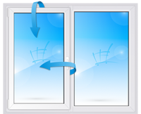 Пластиковое окно 3-камерное EXPROF 2-створчатое поворотно-откидное слева