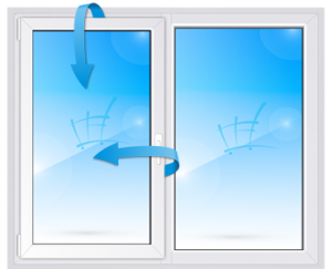 Пластиковое окно 5-камерное EXPROF 2-створчатое поворотно-откидное слева