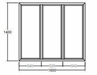 Окно Veka WHS-60 1400х1600 мм трехстворчатое глухое