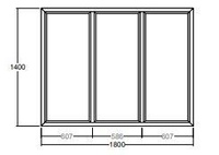 Окно Veka WHS-60 1400х1800 мм трехстворчатое глухое