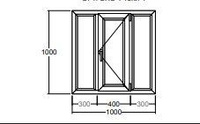 Окно Veka WHS-60 1000х1000 мм трехстворчатое