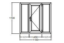 Окно Veka Softline-82 1100х1100 мм трехстворчатое