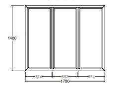 Окно Veka WHS-60 1400х1700 мм глухое