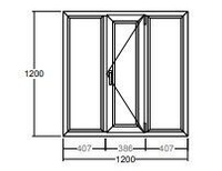 Окно Veka WHS-60 1200х1200 мм трехстворчатое