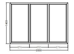 Окно Veka WHS-60 1400х2000 мм глухое