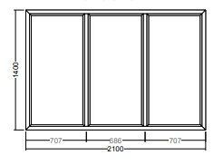 Окно Veka WHS-60 1400х2100 мм глухое