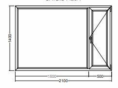 Окно Veka Softline-82 1400х1600х500 двухстворчатое