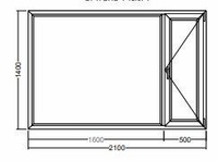 Окно Veka WHS-72 1400х1600х500 двухстворчатое