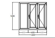 Окно Veka Softline-70 1200х1200 мм трехстворчатое