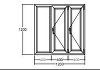 Окно Veka Softline-82 1200х1200 мм трехстворчатое