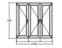 Окно Veka Softline-70 1400х1400 мм трехстворчатое