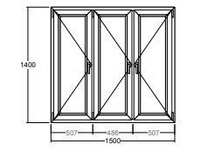 Окно Veka Softline-70 1400х1500 мм трехстворчатое