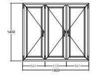 Окно Veka Softline-70 1400х1600 мм трехстворчатое