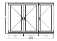 Окно Veka Softline-82 1400х2100 мм трехстворчатое