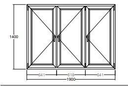 Окно Veka Softline-82 1400х1900 мм трехстворчатое