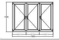 Окно Veka Softline-70 1400х1900 мм трехстворчатое