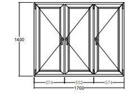 Окно Veka Softline-82 1400х1700 мм трехстворчатое