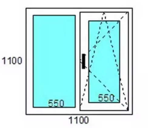 Пластиковое окно KBE EXPERT 1000х1000 одностворчатое двухкамерное