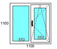 Пластиковое окно EXPROF Experta 1000х1000 одностворчатое двухкамерное