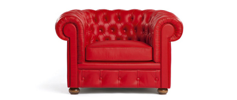 Кресло для клуба Честер 125x85x85 см цвет красный