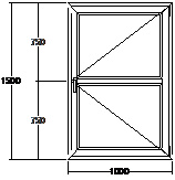 Дверь балконная ПВХ пятикамерная Veka WHS-72 1000х1500