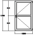 Дверь балконная ПВХ трехкамерная Veka WHS-60 1000х1700