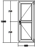 Дверь балконная ПВХ трехкамерная Veka WHS-60 600х1500