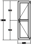 Дверь балконная ПВХ пятикамерная Veka WHS-72 600х1800