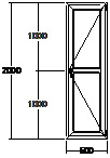 Дверь балконная ПВХ трехкамерная Veka WHS-60 600х2000