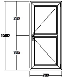 Дверь балконная ПВХ трехкамерная Veka WHS-60 700х1500