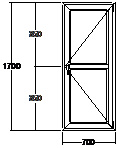 Дверь балконная ПВХ трехкамерная Veka WHS-60 700х1700