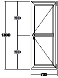 Дверь балконная ПВХ трехкамерная Veka WHS-60 700х1800