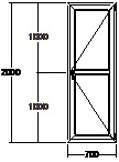 Дверь балконная ПВХ пятикамерная Veka WHS-72 700х2000