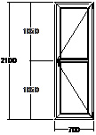 Дверь балконная ПВХ пятикамерная VEKA Softline-70 700х2100