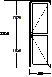 Дверь балконная ПВХ семикамерное Veka Softline-82 700х2200