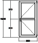 Дверь балконная ПВХ трехкамерная Veka WHS-60 800х1600