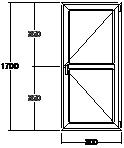 Дверь балконная ПВХ трехкамерная Veka WHS-60 800х1700